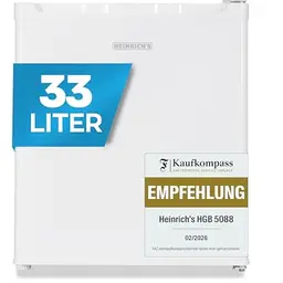 Heinrich's Gefrierschrank 33L -18°C leise 40dB mit wechselbarem Türanschlag (weiß)