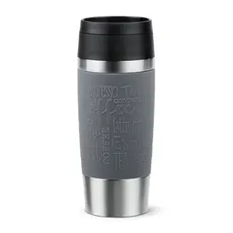 Emsa Travel Mug Classic 0,36L - Edelstahl, 100% dicht, spülmaschinenfest, Dunkelgrau