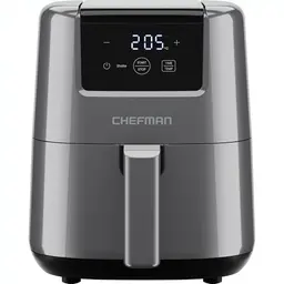 Chefman 2L Mini-Heißluftfritteuse - platzsparend, antihaftbeschichtet, mit digitalem Timer und Schüttelerinnerung - Grau