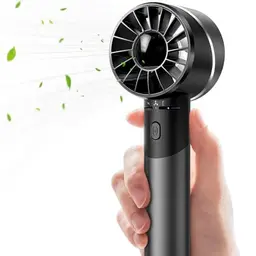 JATEKA Mini Handventilator USB Wiederaufladbar, Tragbarer Akku Ventilator für Reise und Büro (Schwarz)