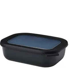 Mepal Multi Bowl Cirqula Rectangular - Mikrowellengeschirr & Frischhaltedose - 1000 ml - Nordic Black