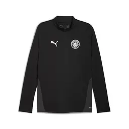PUMA Manchester City FC Herren Training 1/4 Zip Langarm T-Shirt, XL, Schwarz