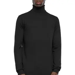 Urban Classics Herren Strickpullover mit Stehkragen, Schwarz, M