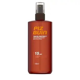 Piz Buin Tan & Protect Intensivierendes Sonnenöl Spray, Wasserfest, LSF 15, 150 ml