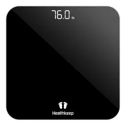 Healthkeep Digital Personenwaage mit LED-Display, Präzisionswaage aus Sicherheitsglas für bis zu 180 kg, runde Ecken
