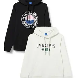 Jack & Jones Herren Kapuzenpullover JORCOBIN 2er Pack Schwarz M