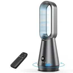 AIYATO Leiser Turmventilator - 22 Zoll, 8 Stufen, 80° Oszillation, LED Display, Fernbedienung für Schlafzimmer und Büro