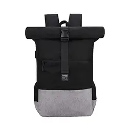 EverVanz Laptop-Rucksack, wasserdicht und leicht, mit USB-Ladeanschluss, Schwarz, Größe L