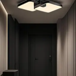 Sky Angle LED-Deckenleuchte - Moderne Unterputz-Deckenlampe in Schwarz mit warmem Licht für Wohnzimmer, Flure, Schlafzimmer und Küche