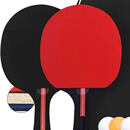 PIQIUQIU Tischtennisschläger Set mit 2 Schlägern und 3 Bällen in Tasche