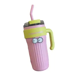Isolierte Kaffeetasse aus Edelstahl für Eisgetränke – Outdoor-Sport (Rosa)