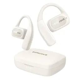 BlitzRock Bluetooth Kopfhörer, leicht, klarer Klang, 28h Laufzeit, IPX5, für Sport, Joggen, Weiß
