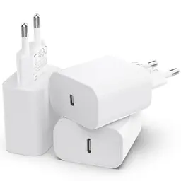 3er Pack 25W USB C Ladeadapter für iPhone 16-11 und iPad, Schnellladegerät PD 3.0, ohne Kabel