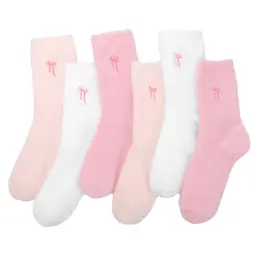 Newofview Damen Thermosocken mit Schleife, dick und weich, kuschelig, ideales Weihnachtsgeschenk