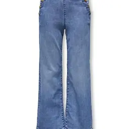 ONLY Girl Jeans mit weitem Bein, hohe Taille, knöchellang