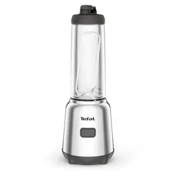 Tefal Mix und Move Mini-Standmixer, 300 Watt, 2 To-Go Flaschen, kompaktes Design, Silber/Grau