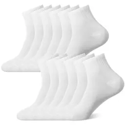 HJZHII 6 Paare Weiße Sportsocken Herren Damen, Atmungsaktive Laufsocken für Sport & Freizeit