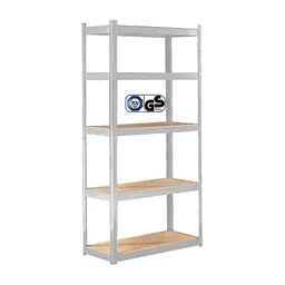 Arebos Schwerlastregal 180x90 cm | 875 kg Tragkraft | 5 MDF-Platten | Einfach zu montieren | Silber