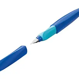 Pelikan Twist Füllhalter, Edelstahl-Feder M, inkl. Tintenpatrone, deep blue