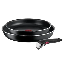 Tefal Ingenio Easy On 3-teiliges Pfannenset mit abnehmbarem Griff, 24/28 cm, platzsparend, Antihaftbeschichtung