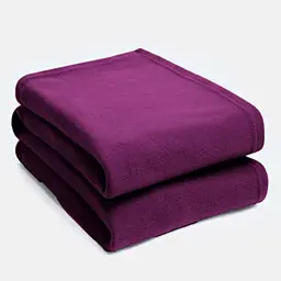 DREAMSCENE Große warme Polar-Fleece-Decke, einfarbig, traubenfarben, 120 x 150 cm