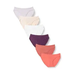 Amazon Essentials Damen Bikinihose aus Baumwolle, 6er-Pack, neutrale Farben, Übergröße 42
