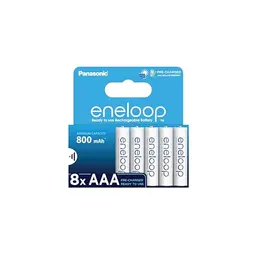 eneloop AAA/Micro Ni-MH Akku 8er-Pack, 800 mAh, bis zu 2000 Mal wiederaufladbar, plastikfreie Verpackung