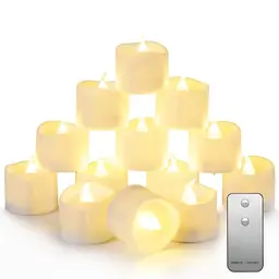Auemaniliy LED Teelichter mit Fernbedienung, 12 Stück batteriebetriebene Kerzen für Hochzeiten, Halloween und Weihnachten