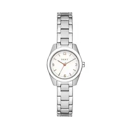 DKNY Damenuhr Soho, 34mm, Silber / Stahl mit Edelstahlarmband, NY2342