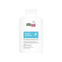 Sebamed Sport Dusche 3 in 1, 400 ml, Körper, Gesicht & Haarpflege für sportstrapazierte Haut