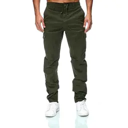 Smith & Solo Cargohose Herren – Chino Hose Cargo, Baumwolle, mit Taschen, Kordelzug (Khaki, S)