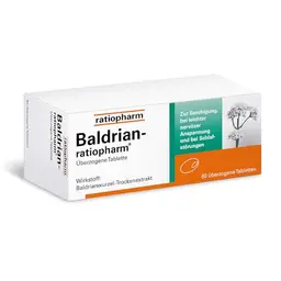 Baldrian-ratiopharm Tabletten zur Beruhigung bei nervöser Anspannung und Schlafstörungen - 60 Stück