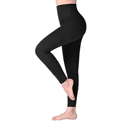 SINOPHANT Damen High Waist Leggings - Blickdicht, Bauchkontrolle für Sport & Yoga (Schwarz, S-M)