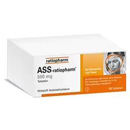 ASS-ratiopharm® 500 mg Tabletten - Klassiker Schmerzmittel, 100 Stück