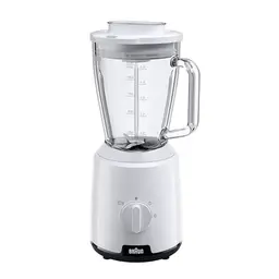 Braun PowerBlend 1 JB1050WH - Standmixer mit 1,5 l Glasaufsatz, 600 Watt, 2 Geschwindigkeiten, Ice-Crush-Funktion, Weiß