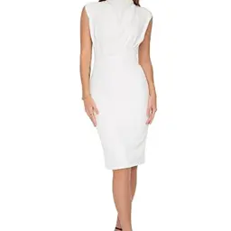 Trendyol Damen Slim Fit Midi Kleid, Ecru, Größe 38