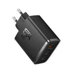 Baseus 65W USB C Ladegerät, 3-Port PD Schnellladegerät für MacBook, iPhone 15/14/13/12, iPad Pro, Galaxy S23