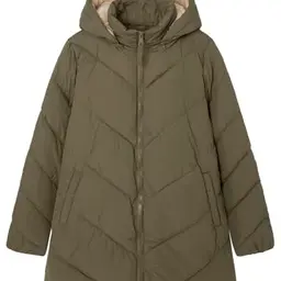 SPRINGFIELD Damen 3/4 Mantel mit abnehmbarer Kapuze, Wasserabweisend, Grau/Khaki, Größe 2