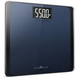 RunSTAR Digitale Personenwaage mit großem LCD, 250 kg Tragkraft, extra große Trittfläche und blauschwarzem Design