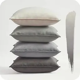 Topfinel Kissenbezüge 40x40 cm grau 4er Set - Flauschige Kissenhüllen für Sofa und Wohnzimmer
