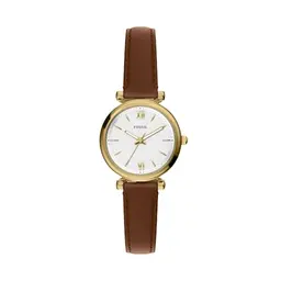 Fossil Carlie Damenuhr mit goldfarbenem Quarzwerk und Edelstahlarmband