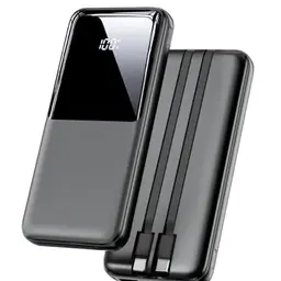 Power Bank 26800mAh, Tragbares Ladegerät mit 3 Anschlüssen, USB C Schnellladung, Kompatibel mit iPhone und Samsung Galaxy, Schwarz