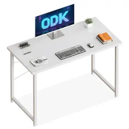 Kleiner Schreibtisch, 100×48cm, Weiß, für Home und Office, Holz, PC- und Bürotisch