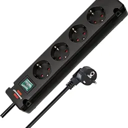 Brennenstuhl Bremounta 4-Fach Steckdosenleiste mit Schalter, 1,5m Kabel, schwarz