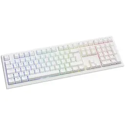 Ducky One X Wireless Gaming Tastatur Weiß – Full-Size, RGB, Tri-Mode-Konnektivität, ISO deutsch