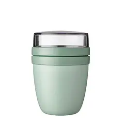 Mepal Müslibecher to go - Praktischer Joghurtbecher mit Unterteilung für Joghurt & Müsli - 500 ml + 200 ml - Nordic Sage
