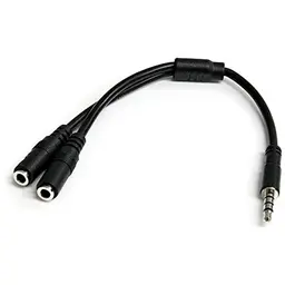 StarTech 3,5 mm Y-Kabel Headset Splitter für Audio und Mikrofon, Adapter für Laptops und Ultrabooks