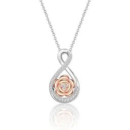 USEEDOVIA Damenkette mit Blumenanhänger, vergoldet, 40cm, mit Karte und Geschenkbox