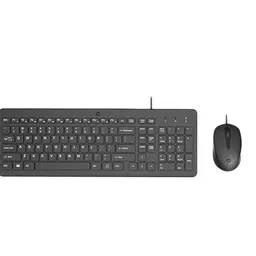 HP 150 Maus-Tastaturkombination, kabelgebunden, USB-A, leise, QWERTZ Layout, schwarz