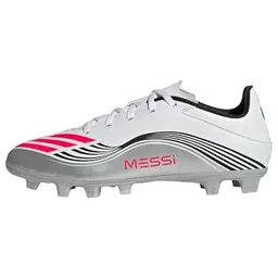 adidas Unisex F50 Messi Club Fußballstiefel, Cloud White/Lucid Red/Silber, Größe 44 2/3 EU